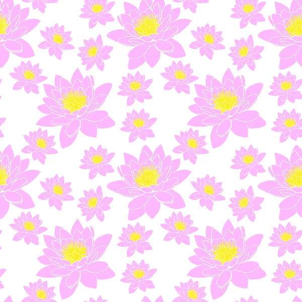 咲くユリ、シームレスなパターンのピンクの芽 — ストックベクタ