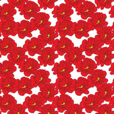 Kırmızı çiçek açan Şakayık, seamless modeli tomurcuğu