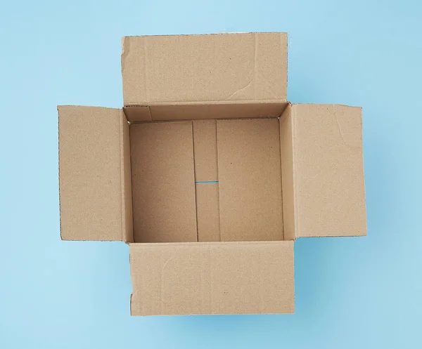 open square empty cardboard brown box for packing and shipping t