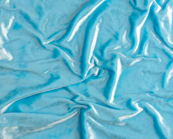 带波浪的蓝色天鹅绒纹理,为设计师设计的元素 — 图库照片