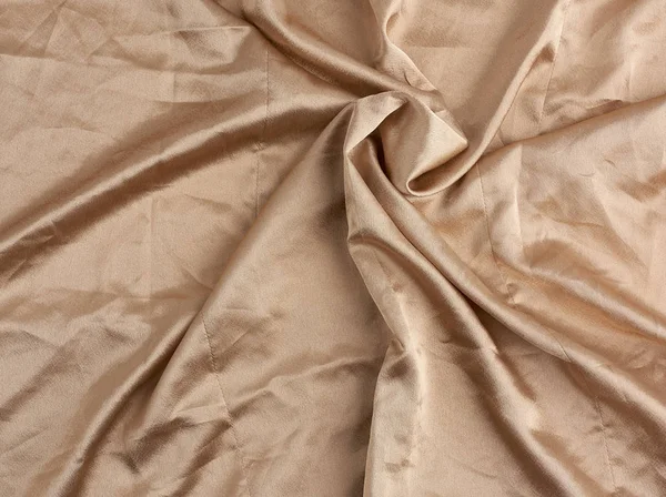 Kain tekstil beige satin, sepotong kanvas untuk menjahit tirai — Stok Foto