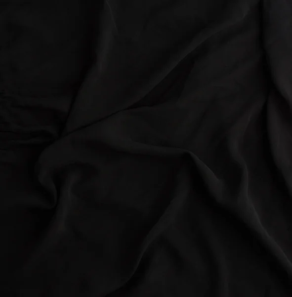 Texture of black  fabric with waves, full frame — 스톡 사진