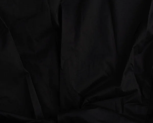 Текстура из черного хлопка с волнами, полная рамка, ткань fo — стоковое фото