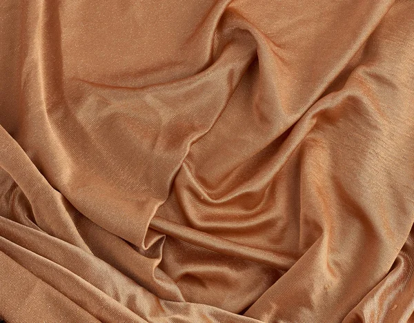 Arrugado marrón brillante tela para la confección de vestido, lurex — Foto de Stock