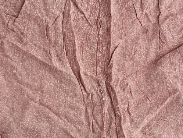 Gekreukte bruine katoenen stof, stof voor het naaien van kleding — Stockfoto