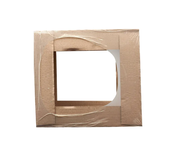 Rectangular box wrapped in transparent polyethylene, box for tra — Stock Photo, Image