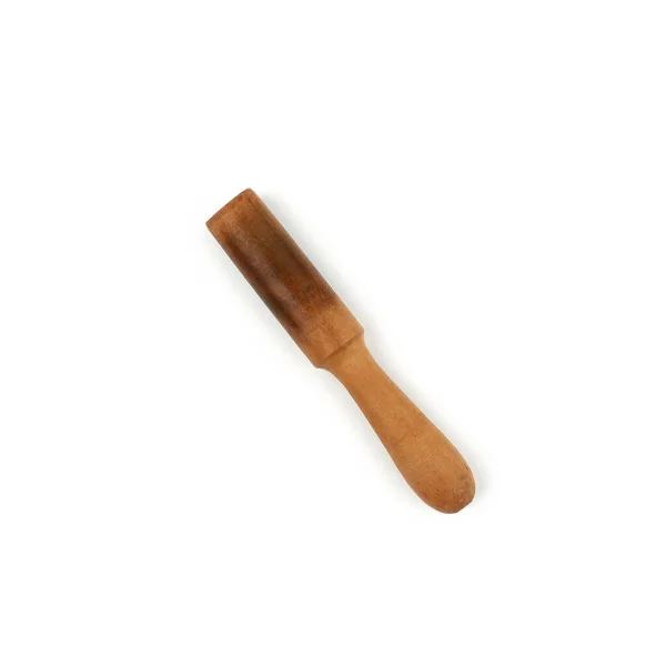 Wooden Clapper Singing Bowls Isolated White Background Top View — Stock Photo, Image