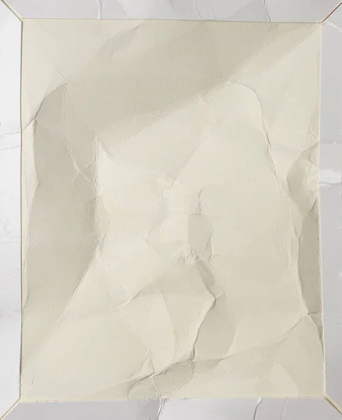 Crumpled White Cardboard Texture Full Frame Close — Stock Photo, Image