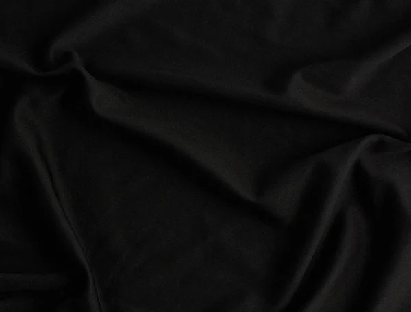 Texture Black Cotton Fabric Waves Full Frame Fabric Sewing Clothes — 스톡 사진