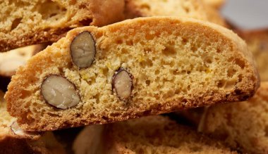 Fırında pişmiş İtalyan noel kurabiyesi, makro... 