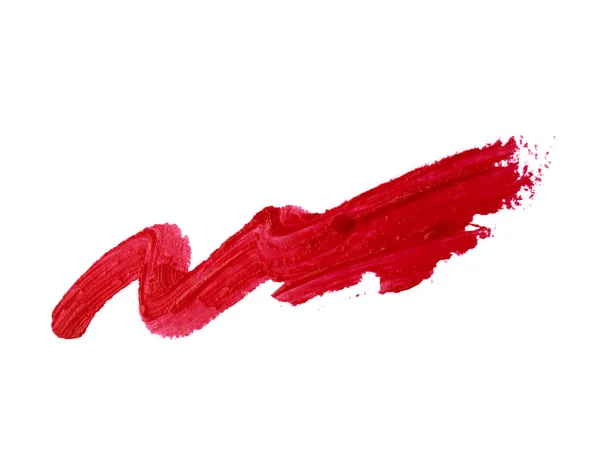 Frottis Rouge Lèvres Épais Échantillon Cosmétiques Isolé Sur Fond Blanc — Photo
