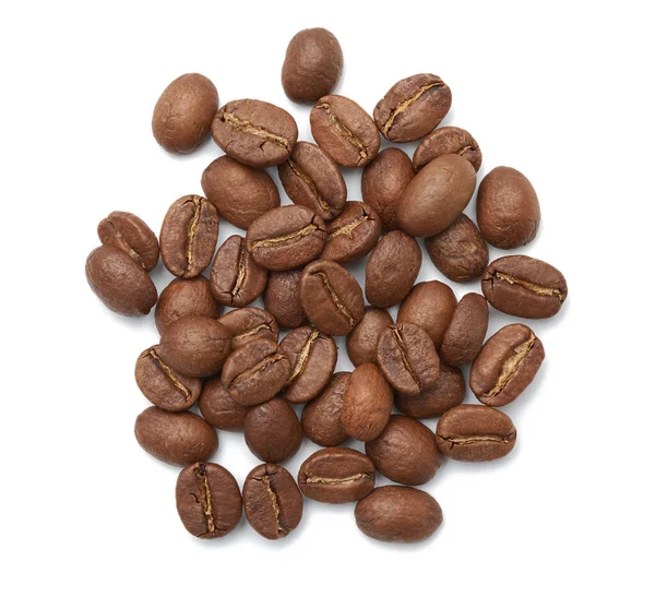 阿拉伯烤咖啡豆 在白色的背景上分离 有许多味道鲜美的成分 — 图库照片