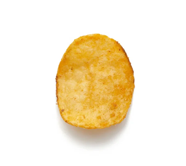 Rund Stekt Potatis Chips Med Paprika Isolerad Vit Bakgrund Ovanifrån — Stockfoto