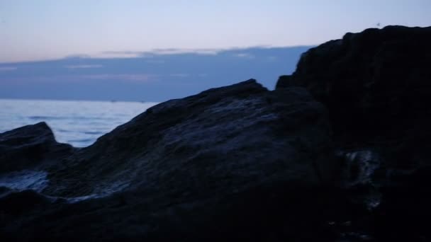 La cheville va à la mer tôt le matin à l'heure du lever du soleil parfait — Video