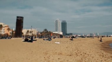 Yaşam tarzı ayağa kalk martılar Barcelona ile sahilde kürek çekmeye