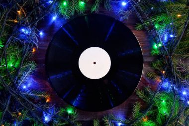 Vinil gramofon kayda Noel playlis için Noel tarzında