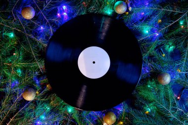 Vinil gramofon kayda Noel playlis için Noel tarzında