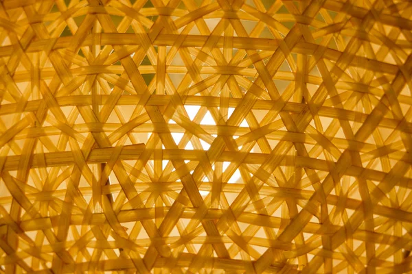 Bambusová lampa dekor zblízka abstraktní zblízka — Stock fotografie