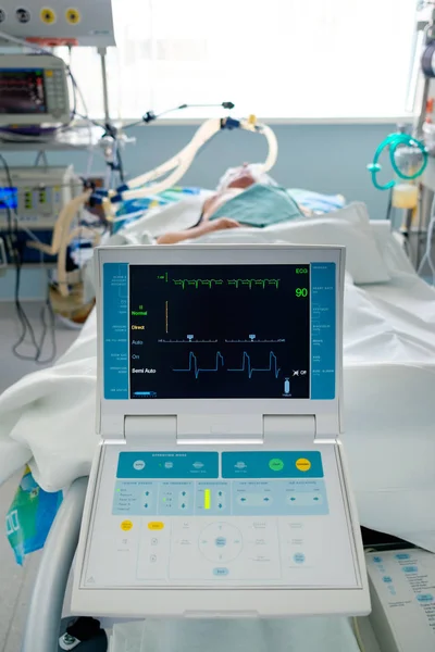critical state patient in intensive care department with Intra-a
