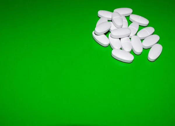 Pills Green Background — Stock Photo, Image