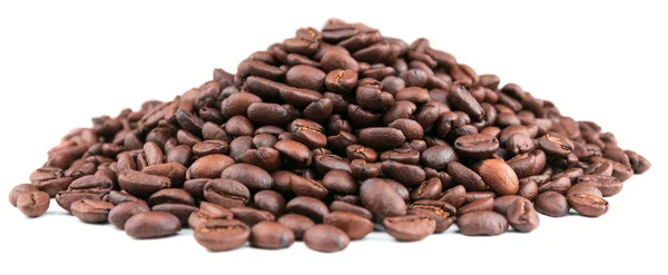 Dark Coffee Beans Placed White Scene — Stock Photo, Image