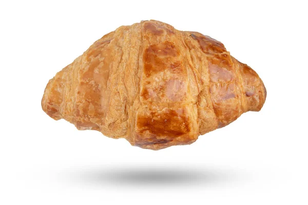 Läckra Färska Croissanter Isolerade Vitt Med Klippning Väg Fransk Frukost — Stockfoto