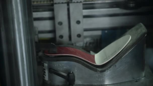 Manufacture of footwear: the formation of insoles by pressing — Stock Video