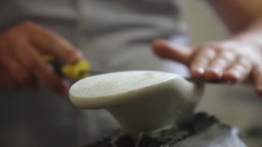 Yavaş bir form ayakkabı üretimi için hazırlama