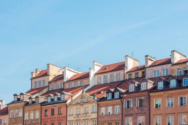 Eski binaların çatıları, Varşova, Polonya eski şehir görünümünü