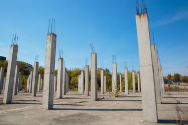 Reinforced concrete piles clipart