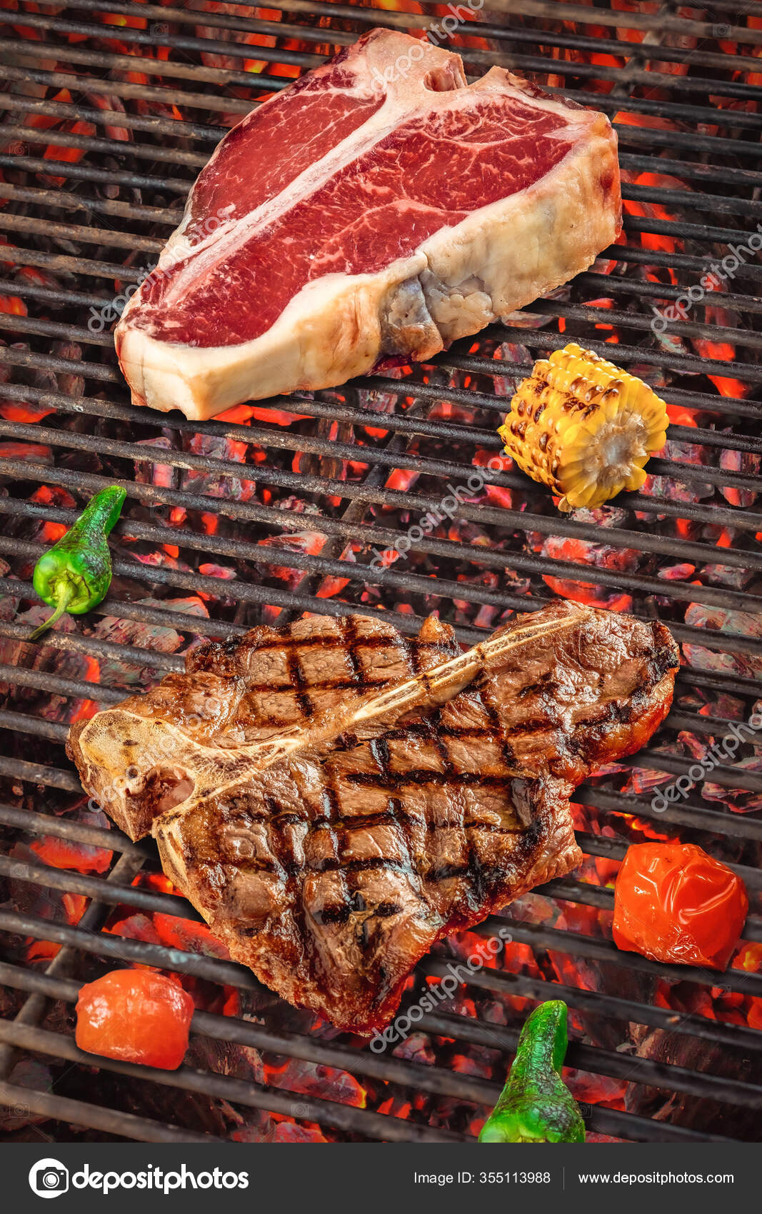 Delicious Grilled Meat With Vegetables Over The Coals On A Barbecue Stock Photo Image By C Sherbak Volodymir Gmail Com 355113988