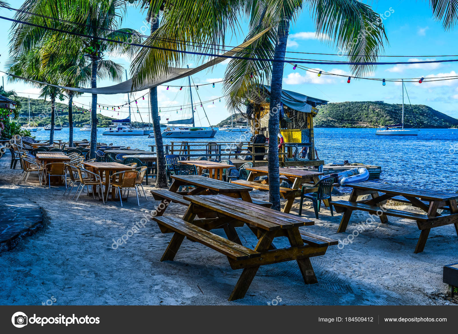 Beach Bar On Virgin Gorda Stock Photo Cestes001 184509412