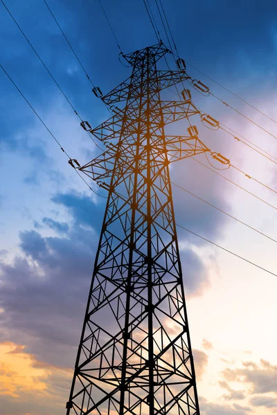 High Voltage Post High Voltage Tower Sky Background — Stock Photo, Image