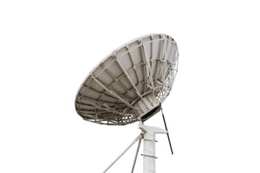 uydu çanak anten radar büyük boy beyaz arka plan üzerinde izole