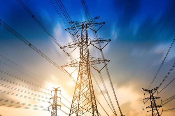 High Voltage Post High Voltage Tower Sky Background — Stock Photo, Image