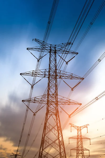 High Voltage Post High Voltage Tower Sky Background — Stock Photo, Image