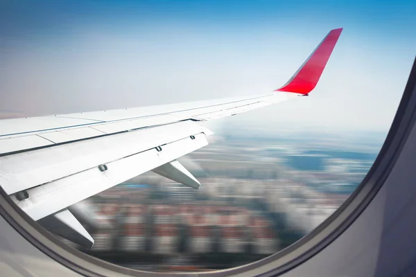 Airplane Wing Out Window — Stock Photo, Image