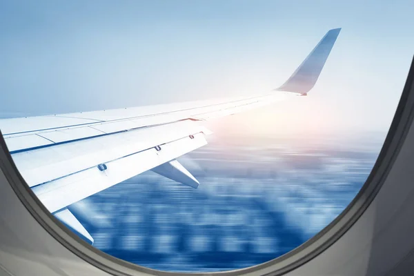 Airplane Wing Out Window — Stock Photo, Image