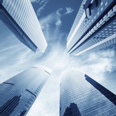 modern ofis binaları Merkezi hong Kong tonlu görüntü.