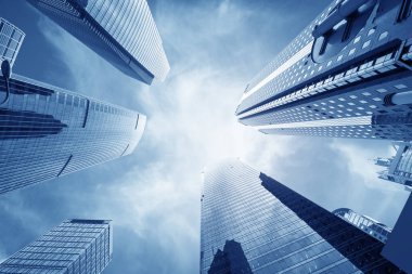 modern ofis binaları Merkezi hong Kong tonlu görüntü.