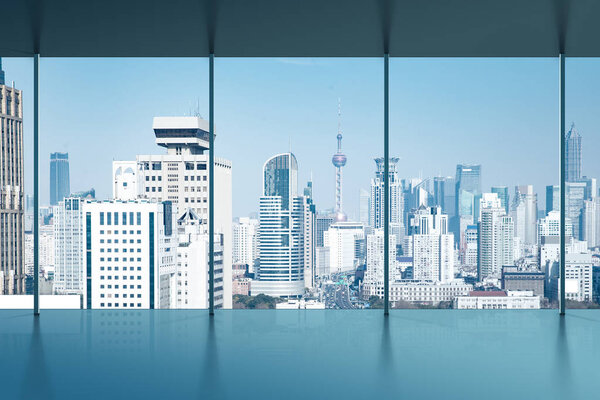 A bird's eye view of the city night view outside the window