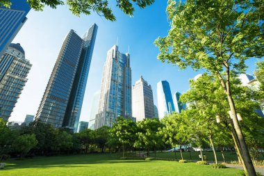 Lujiazui finans merkezine park, Şangay, Çin
