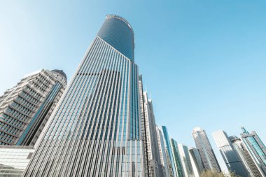 Şangay Çin 'deki Lujiazui finans merkezinin modern binası..