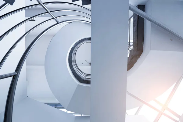 Черно Белая Спиральная Лестница Площади — стоковое фото