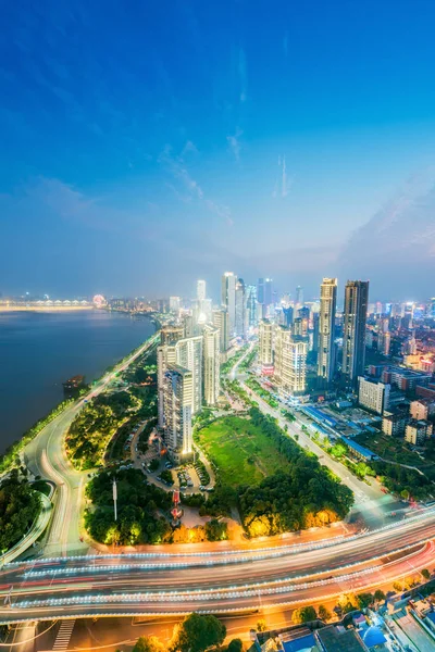 Shenzhen Cidade China Noite — Fotografia de Stock