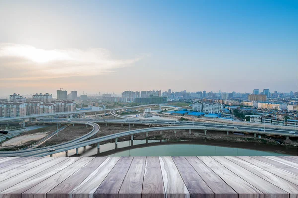 Cidade Rodovia Intercâmbio Shanghai Hora Ponta Tráfego — Fotografia de Stock