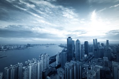 Çin'in Shenzhen şehri gece
