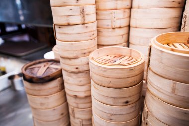 Bambu rice vapurları yığını