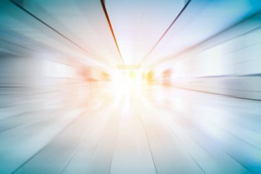 Tokyo, Japonya 'daki tünelin içinde hareket eden tren hareket bulanıklığı