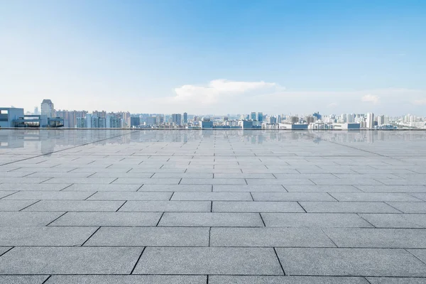 Cityscape ve Hangzhou boş tuğla yerden manzarası